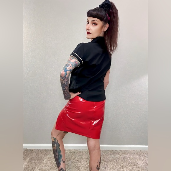 Black White Lip Service Fetish Classics Shirt L - Picture 9 of 13